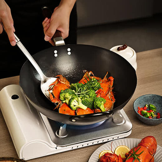 神田铁神系列铁神3纤维纹炒锅30cm (锅盖) 商品图2