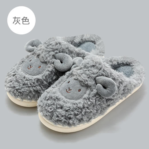 【萌化外物的小羊！专治怕冷星人】包跟棉拖鞋女冬季室内家用家居情侣，可爱毛毛拖鞋男小羊棉鞋冬，生动可爱 加厚毛绒 敲温暖 商品图10