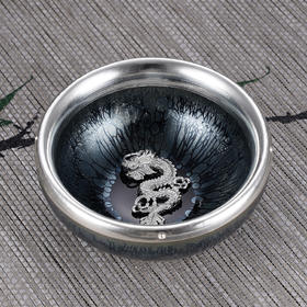 子佩集S990银【微雨清尘】茶具【TZYF038】龙腾茶杯摆件2312