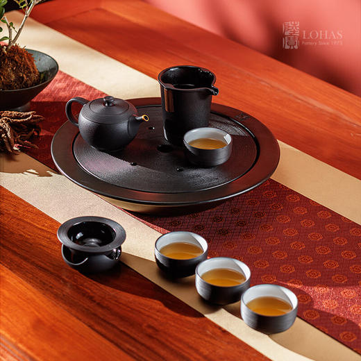 陆宝环宇经典茶礼 玄黑(1壶1海4杯+茶盘) 商品图9