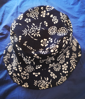 蓝印花布大边帽