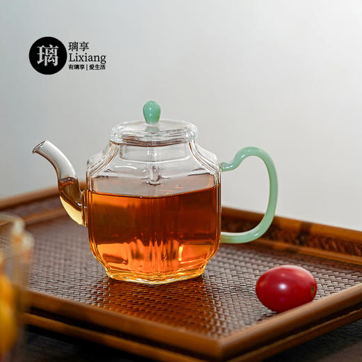 璃享玲珑壶 玻璃茶壶高硼硅迷你泡茶壶花茶壶功夫茶具小壶玉把过滤打孔壶 商品图10