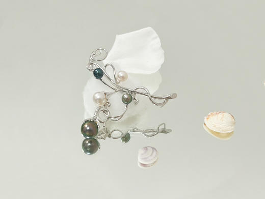 「缤纷」Akoya大溪地珍珠银胸针 商品图1
