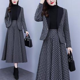 NYL- 95020秋冬新款时尚洋气西装外套+半身裙两件套显瘦减龄