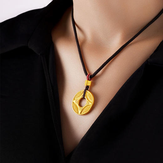 宫匠造办 十朝十美古玉金韵   唐·财运扣黄金吊坠 商品图5