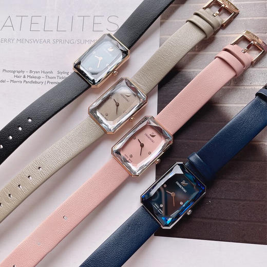 施华洛世奇(swarovski)知性几何造型手表 时尚女士皮带石英表 商品图4