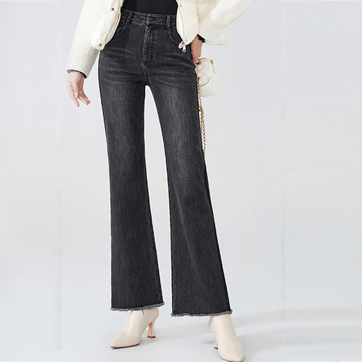 【2XL】臣禾 【修容裤】舒适微喇显瘦一体植绒牛仔裤 9234060493  商品图8