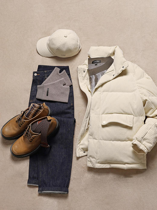 callisto米色聚酯纤维短款羽绒服 FRFED009Y 商品图2