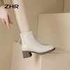 ZHR马丁靴女2023新款冬季法式小短靴瘦瘦靴小个子女靴加绒时装靴 商品缩略图5