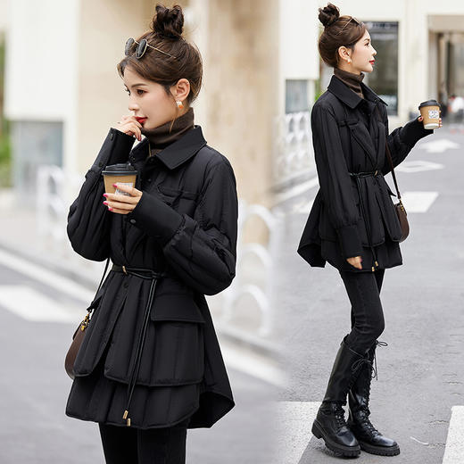 纯色简约，定制面料超显瘦90白鸭绒收腰羽绒服HR-BX2366 商品图4