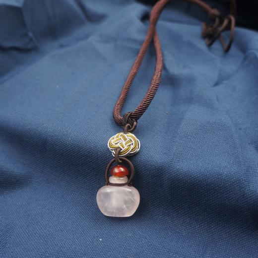 精油养护项链 如意圆满白月光石扩香项坠/粉水晶 如意幸运扩香项链 吊绳 长度可调 商品图3