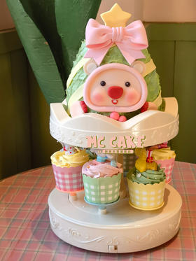 loopy圣诞树上下版转转机（下面6个纸杯版）【只有下面可以转】