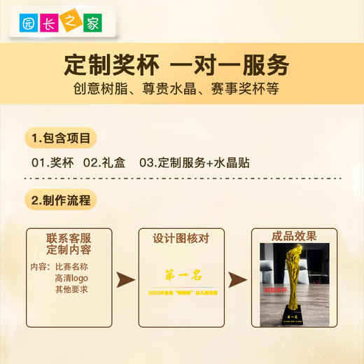 儿童水晶奖杯树脂奖杯（免费定制排版印字） 商品图4