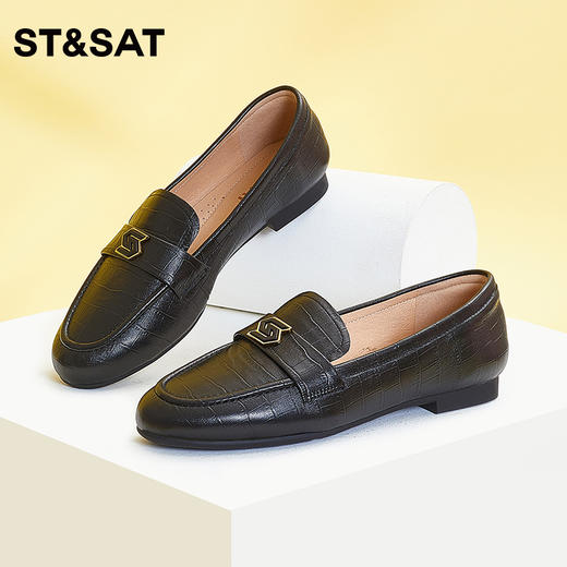 星期六简约风气质一脚蹬羊皮女鞋SS33111104 商品图2