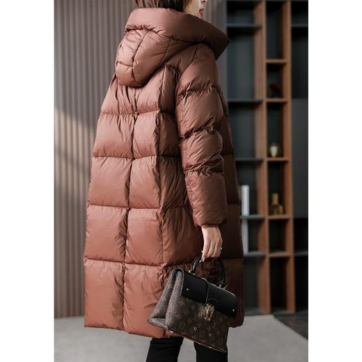 原形90白鸭绒羽绒服女2023冬季新款韩版宽松连帽保暖外套中长款 商品图4