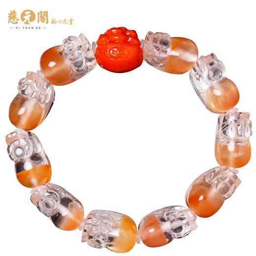 道贤一对一定制貔貅聚宝盆红兔毛绿幽灵手链男女玛瑙水晶手串 商品图4