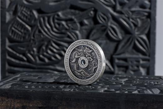 矩德泉坊 纯银手作 龙凤银币（3.3厘米錾刻版）  gq230700729 商品图3