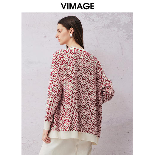 VIMAGE纬漫纪春季新款显瘦百搭舒适针织开衫外套V2101704 商品图4