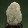 和田玉雕童子戏莲山子摆件（红木座） 商品缩略图1
