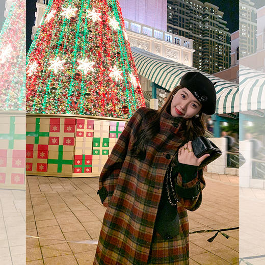 <曾小咸推荐> 【浪漫续杯】红色格子大衣 商品图2