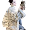AHM- ymy5020新中式白色刺绣唐装棉服女2023冬季新款时尚高级感保暖国风外套 商品缩略图4