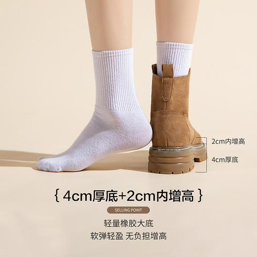 ZHR马丁靴2023秋冬新款复古时尚洋气双带厚底休闲工装靴女靴 商品图12