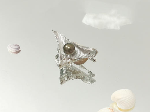 「几何」大溪地珍珠银胸针 商品图0