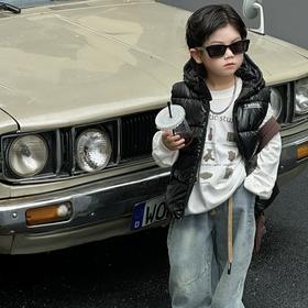 【温暖羽绒！添衣保暖】儿童马甲男童背心宝宝春秋新款，羽绒棉马夹连帽外套女童保暖坎肩女，柔软舒适，透气性好