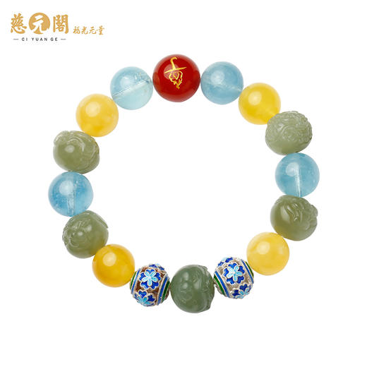 道合天宝财福量库定制十二生肖手链多宝发晶石榴石粮仓情侣手串 商品图5