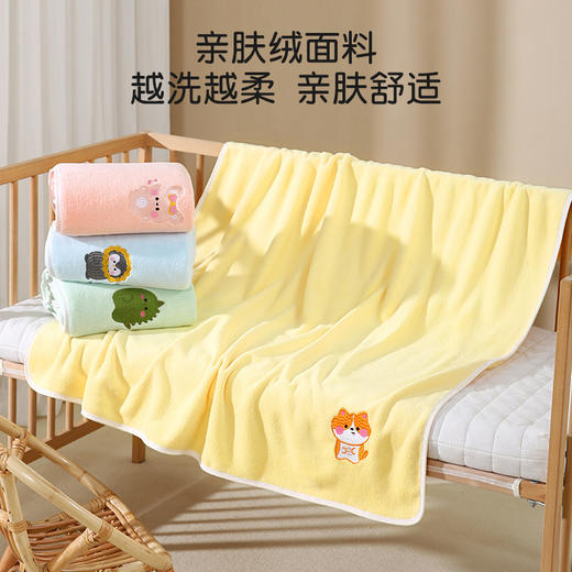 新生儿【不掉毛珊瑚绒加厚浴巾】超柔吸水 宝宝洗 速干毛巾盖毯 商品图1