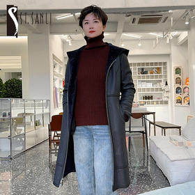 圣三利女装秋冬季皮毛一体羊皮革外套SL194PY02