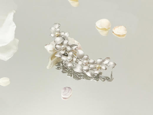 「繁花」Akoya珍珠银胸针 商品图1