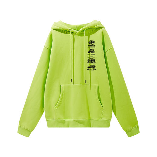 自由基地男士潮流落肩款卫衣越野图案设计印花连帽套头抓绒加厚衫 NMT-2088 商品图4