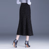 加绒小香风鱼尾裙，亮丝格纹中长款厚款半身裙MYX-MTYR-2386-Y 商品缩略图2