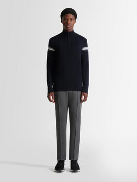 Fusalp - Wengen IV - Marin/Silice - 男装 - 套头衫 - 深蓝色/灰色