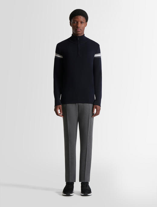 Fusalp - Wengen IV - Marin/Silice - 男装 - 套头衫 - 深蓝色/灰色 商品图0