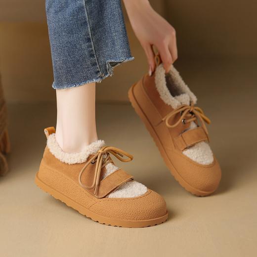 ZHR休闲鞋女2023年秋冬新款潮流休闲百搭保暖魔术贴平底毛毛棉鞋 商品图9