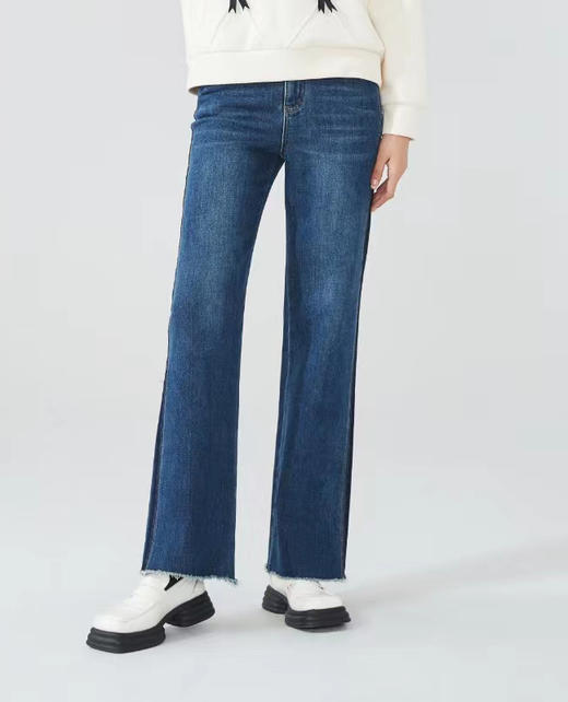 【2XL】臣禾 【修容裤】舒适微喇显瘦一体植绒牛仔裤 9234060493  商品图10