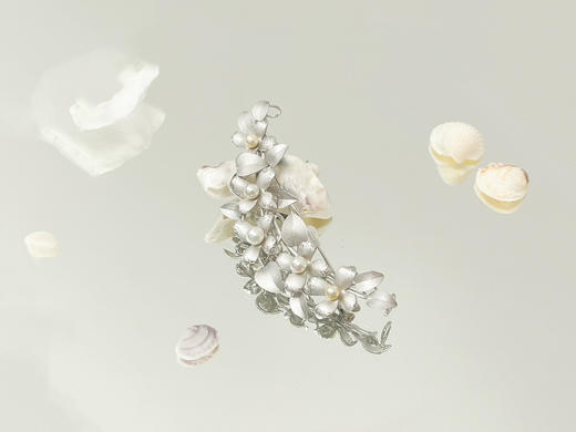 「繁花」Akoya珍珠银胸针 商品图0