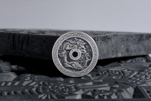 矩德泉坊 纯银手作 龙凤银币（3.3厘米錾刻版）  gq230700729 商品图5