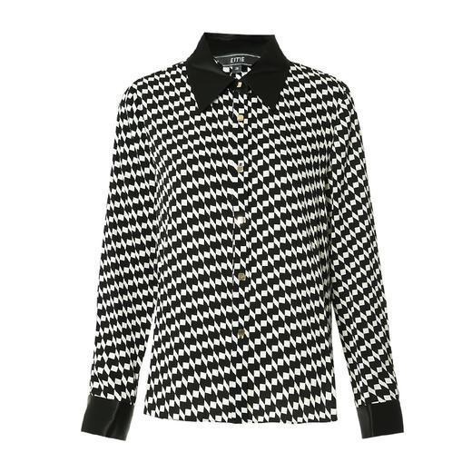 EITIE爱特爱春季新款黑白图案衬衣7309001 商品图5