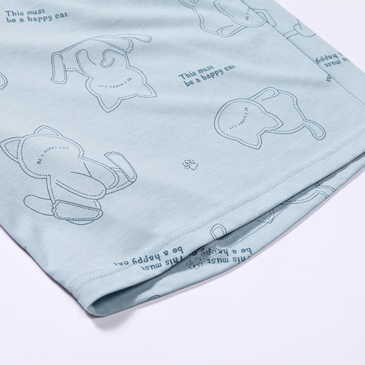 都市丽人亲情蜜语都市锋尚舒适外出春夏睡衣男凉感无尘棉家居服薄款短袖短裤男士套装FH49A1 商品图13