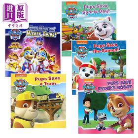 预售 【中商原版】Paw Patrol 汪汪队历险记5册 Meet the Mighty Twins Save a Train Ryders Robot Sports Day Games 英文儿童绘本