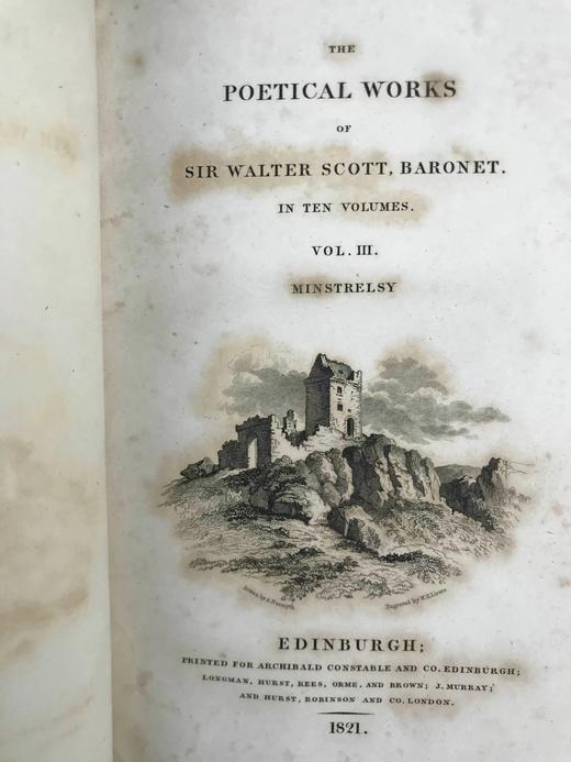 含藏书票！1821年 司各特诗集（卷3） 全真皮精装大32开 商品图3