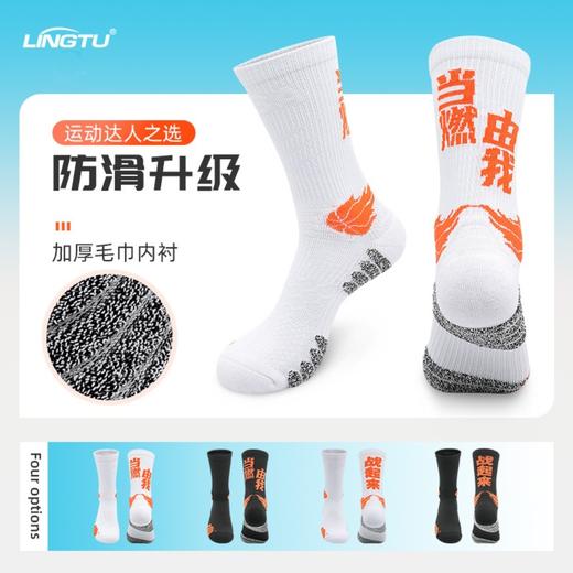 🔥跑马文化袜49元🉐4双❗LINGTU / 男女中筒毛巾底防滑实战透气精英袜 商品图0