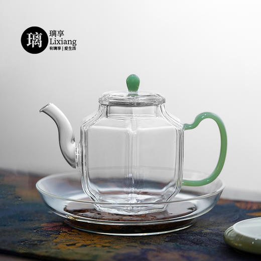 璃享玲珑壶 玻璃茶壶高硼硅迷你泡茶壶花茶壶功夫茶具小壶玉把过滤打孔壶 商品图4