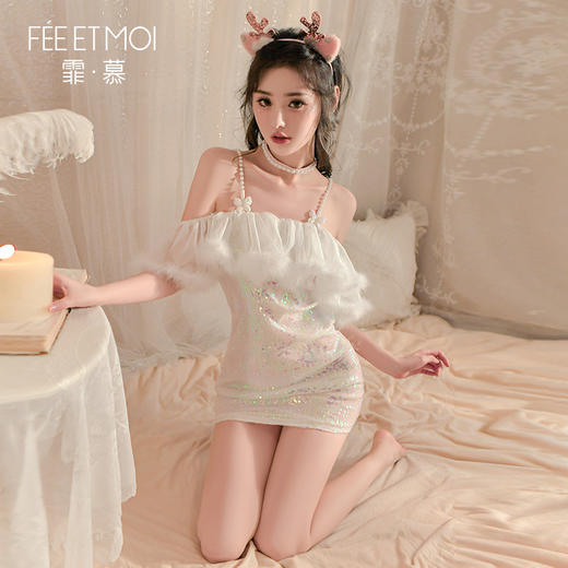 【情趣内衣】霏慕 圣诞甜辣主播梦幻亮片连衣裙6575 商品图6