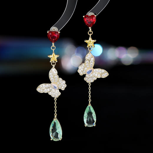 长款修饰脸型，比翼双飞轻奢蝴蝶耳环LY 商品图0