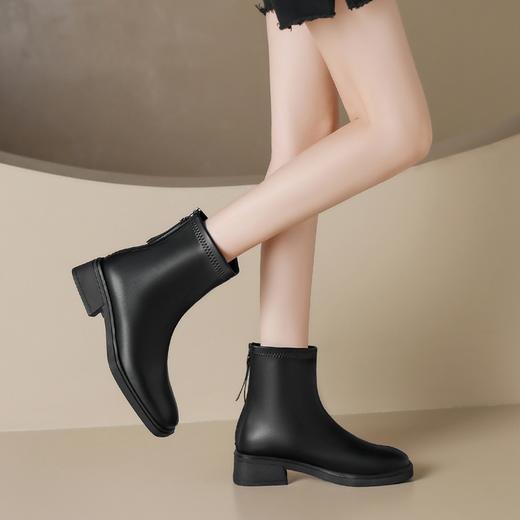 ZHR简约风气质瘦瘦短靴女2023冬季新款柔软加绒保暖女靴时尚百搭 商品图3