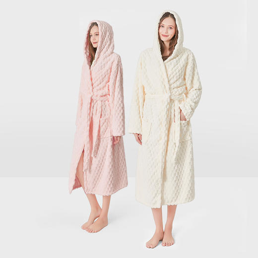 优选丨【长袖带帽 云朵格浴袍】柔软加大，全身可裹，情侣通用，胖瘦皆宜 不挑身材 商品图7